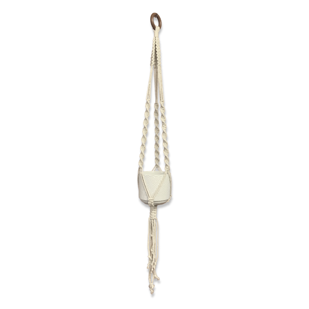 The Joy Gypsy_Macrame plant holder small_white